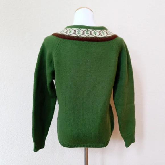 St. George vintage 1960s wool chunky v-neck sweater - Picture 7 of 9
